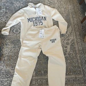 NWT Zara Michigan 1975 sweatshirt and sweatpants